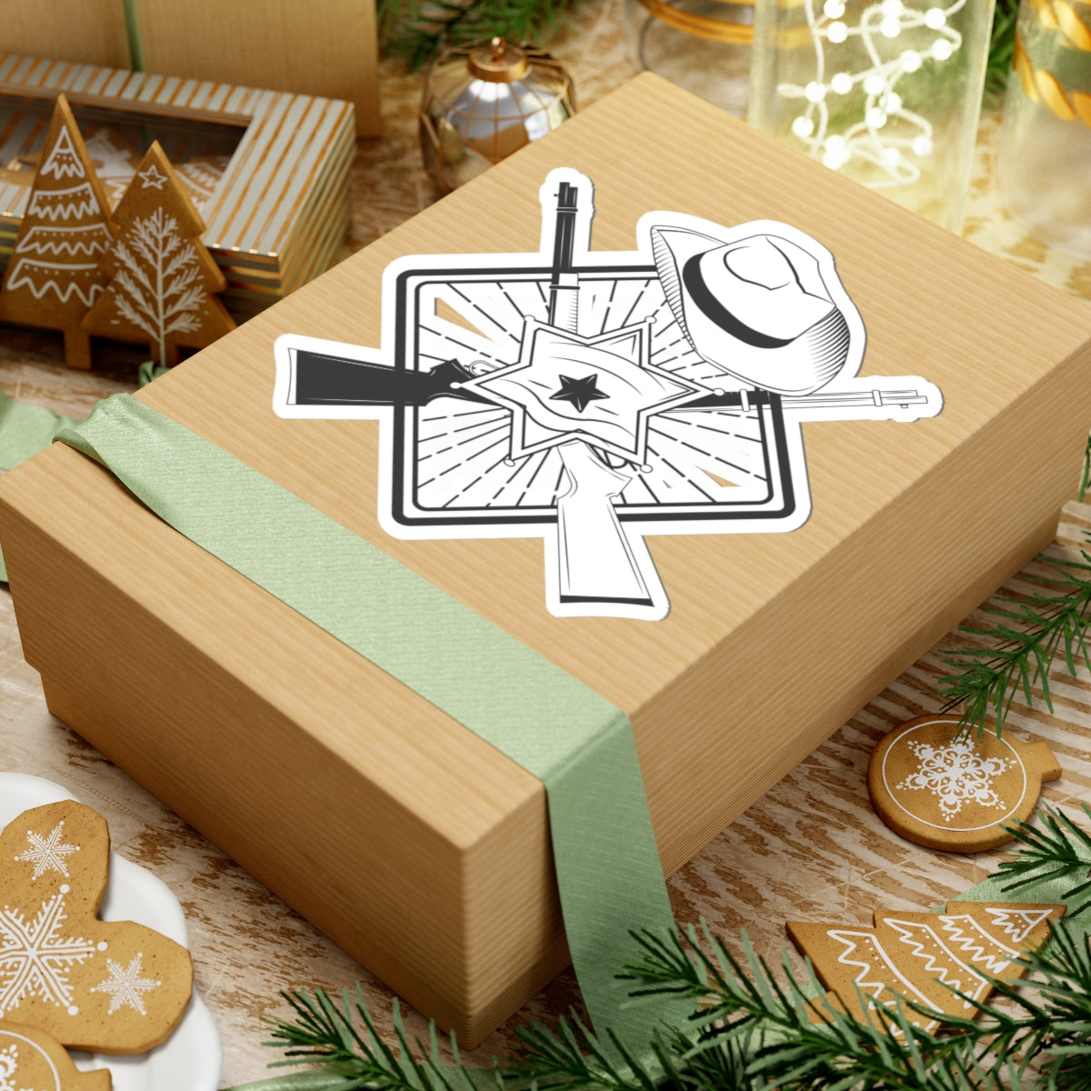 Kiss-Cut Stickers - Vintage Cowboy w Rifles and Hat