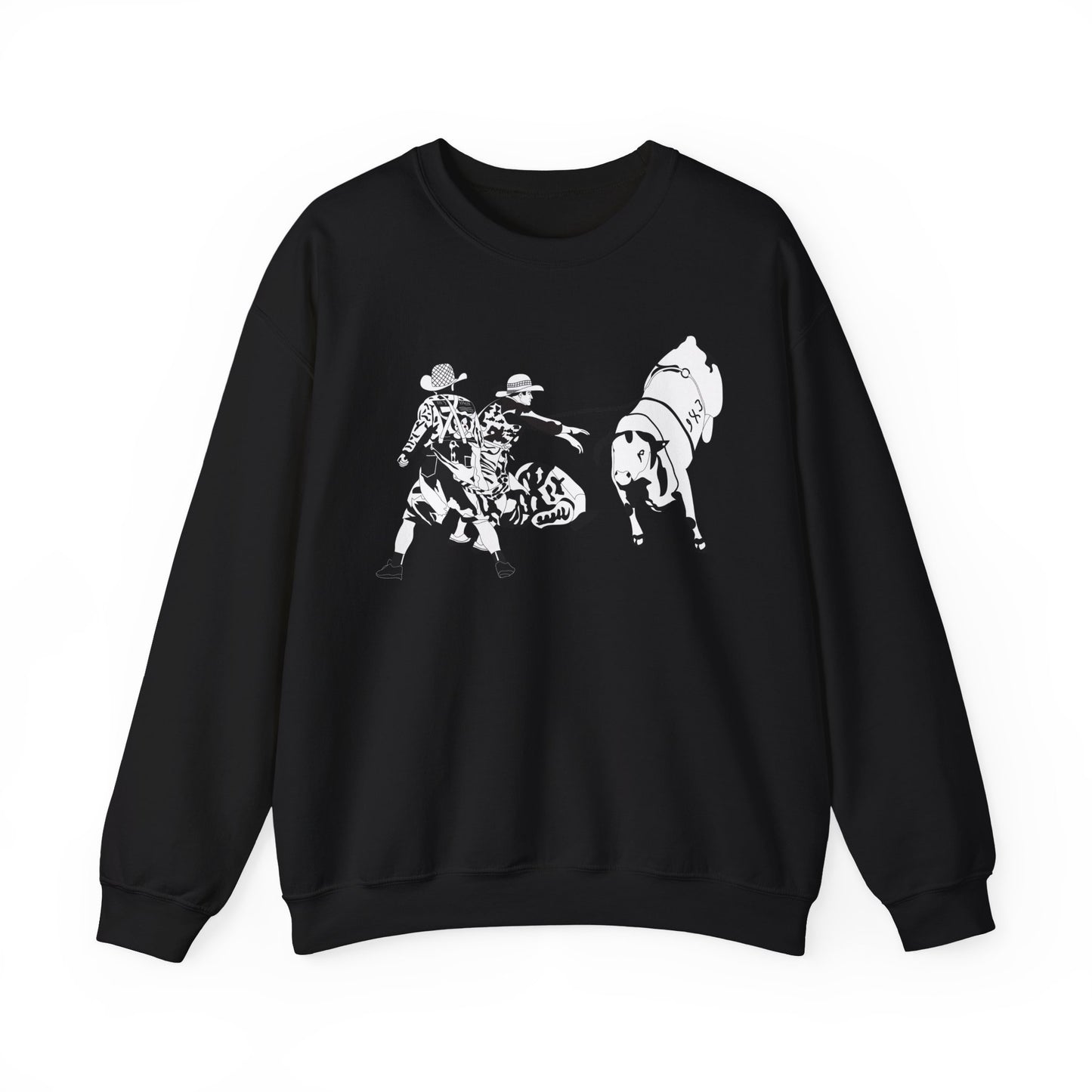 Crewneck Sweatshirt - Clowns and Bull - BW