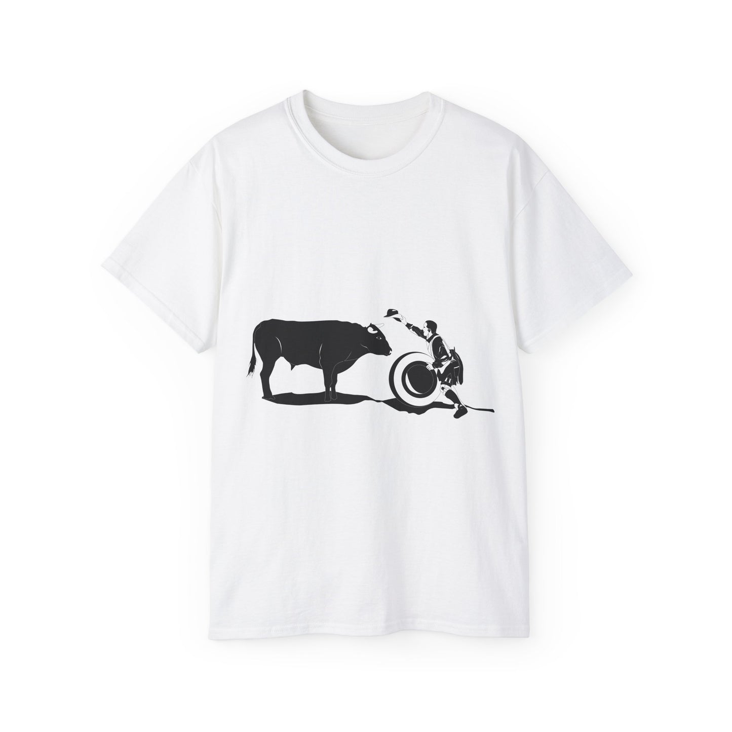 Unisex Ultra Cotton Tee - Clown and Bull - BW