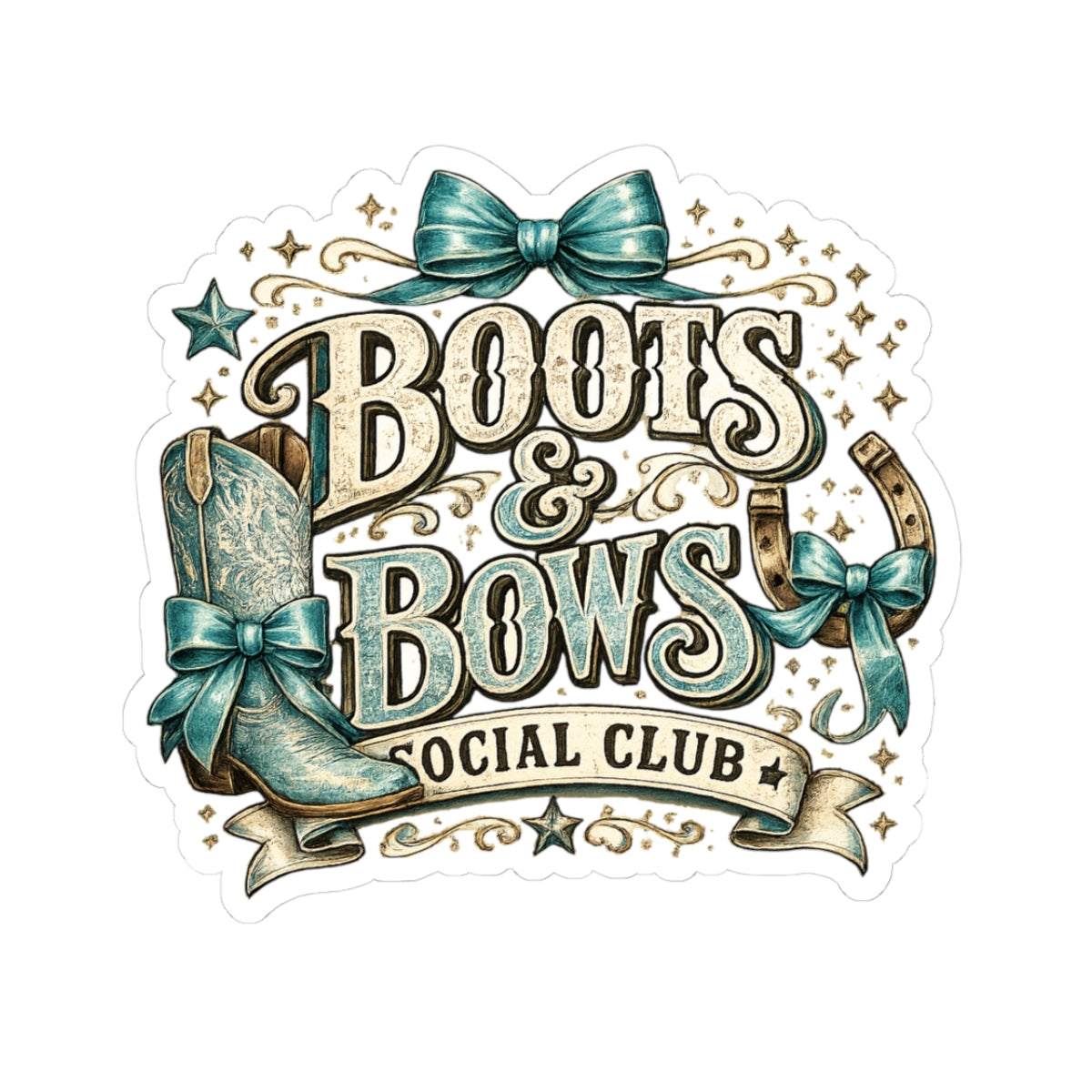Kiss-Cut Sticker — Boots and bows