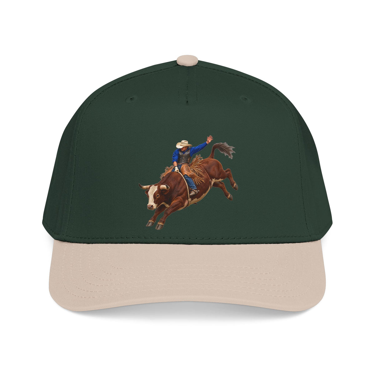 Mid Profile Baseball Cap — Cowboys - Bull Rider - Mid Ride - without Text - 3D Transparent