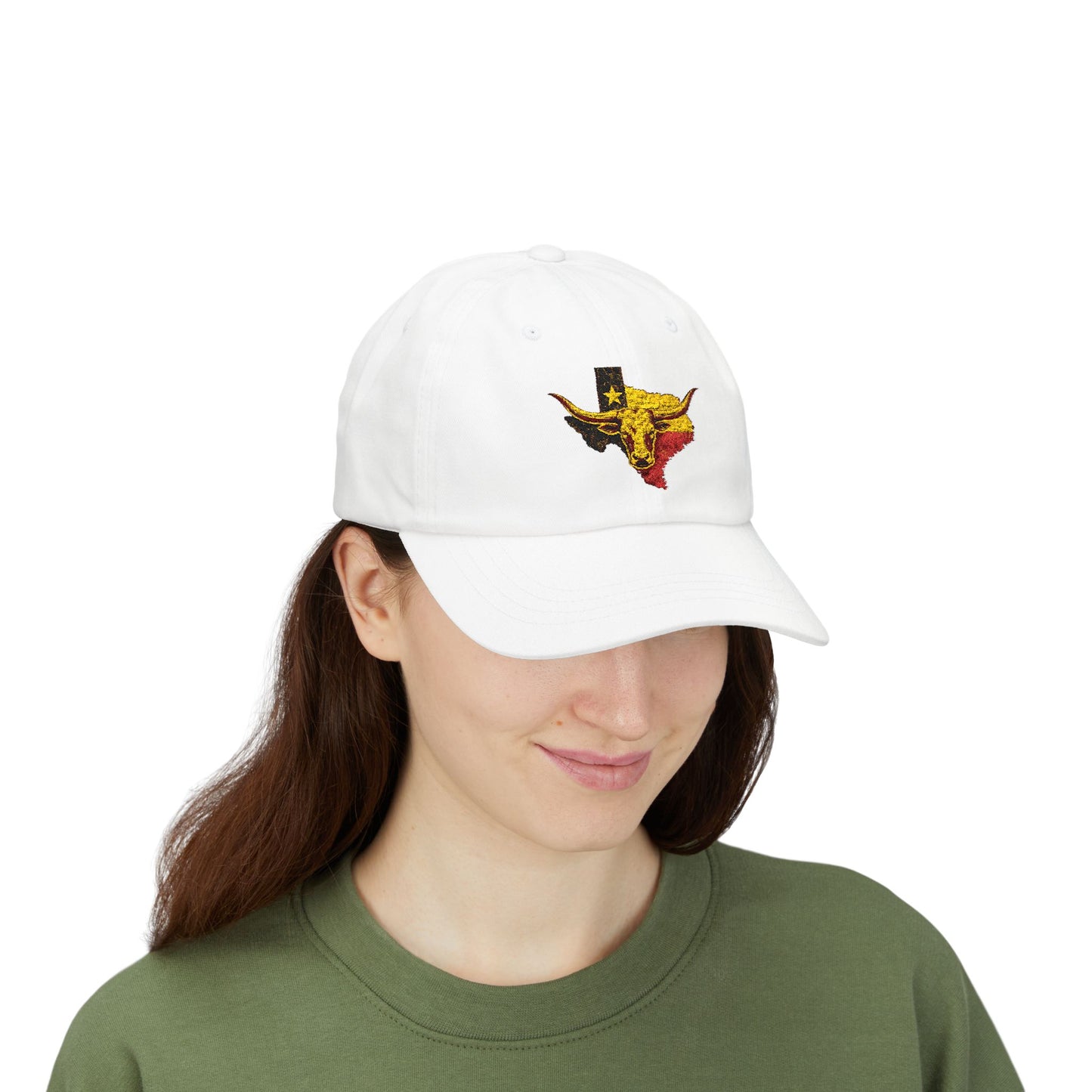 Texas Longhorn Dad Cap – Embroidered Texas Flag Steer Hat