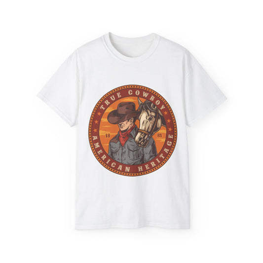 Unisex Ultra Cotton Tee - True Cowboy - American Heritage