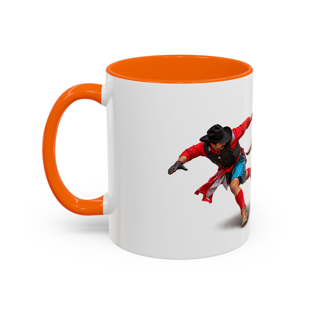 Accent Coffee Mug (11, 15oz) - Rodeo - Bull and Clown - 3D