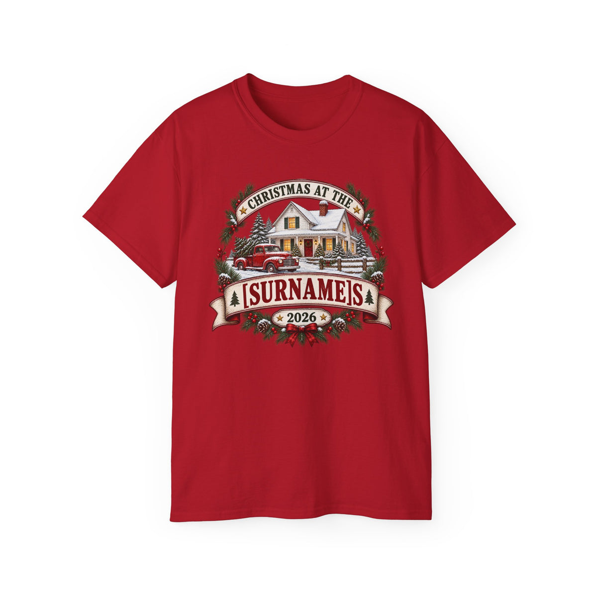 Unisex Ultra Cotton Tee - Vintage farmhouse Christmas 2026 - Free Customization