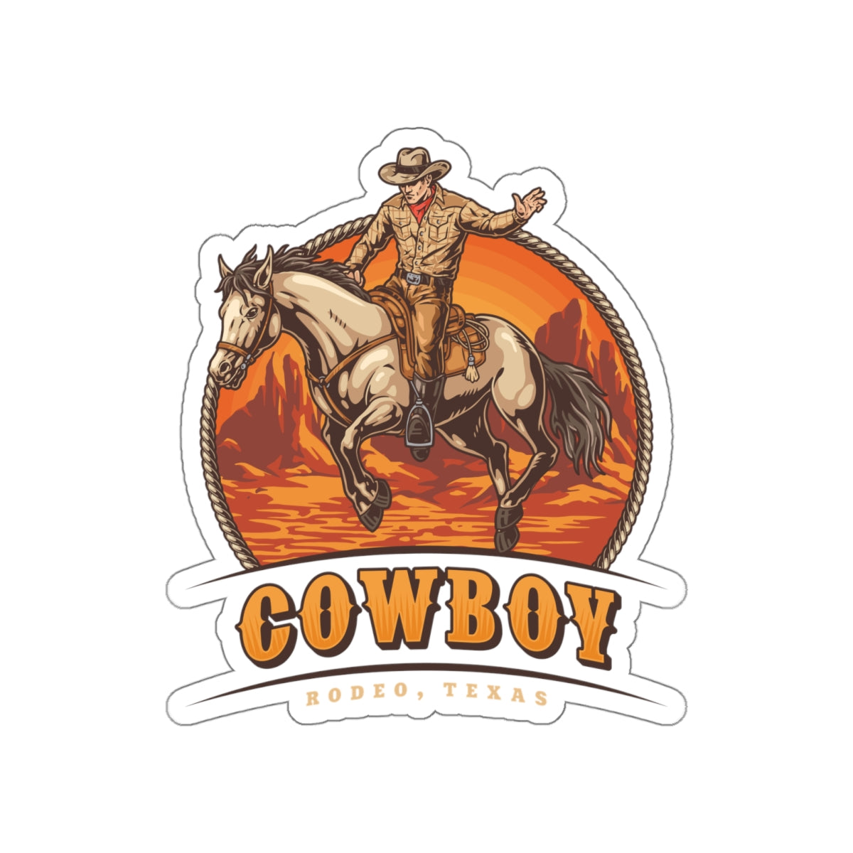 Die-cut stickers - Rodeo Cowboy - Texas