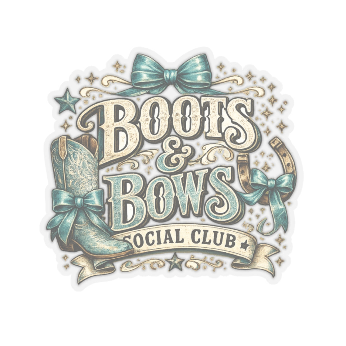 Kiss-Cut Sticker — Boots and bows
