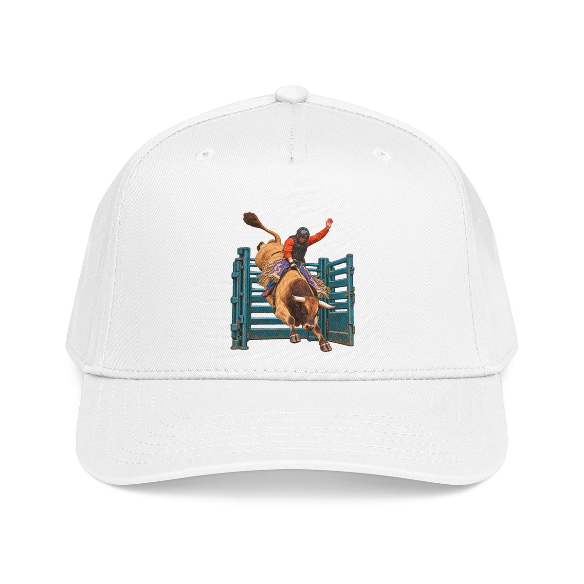 Mid Profile Baseball Cap — Cowboys - Bull Rider - Out of the Chute - without Text - 3D Transparent