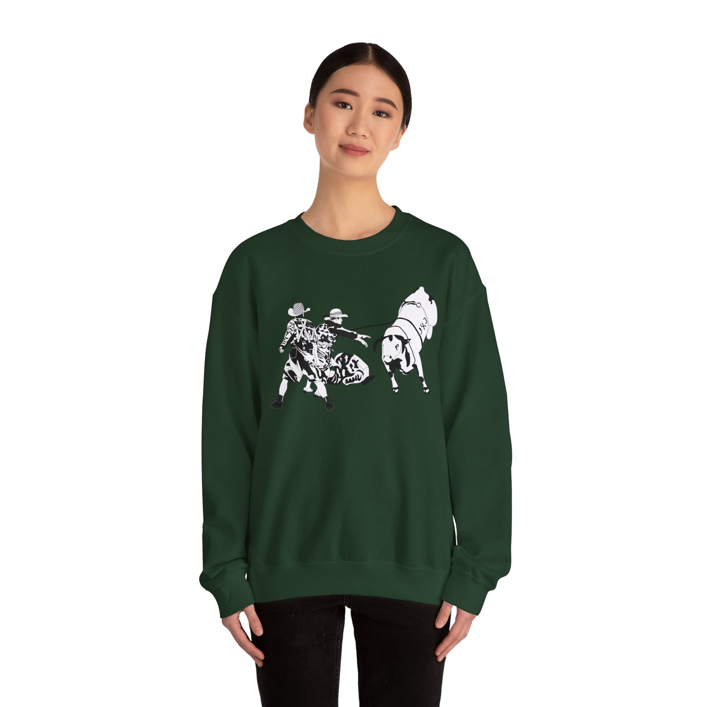 Crewneck Sweatshirt - Clowns and Bull - BW