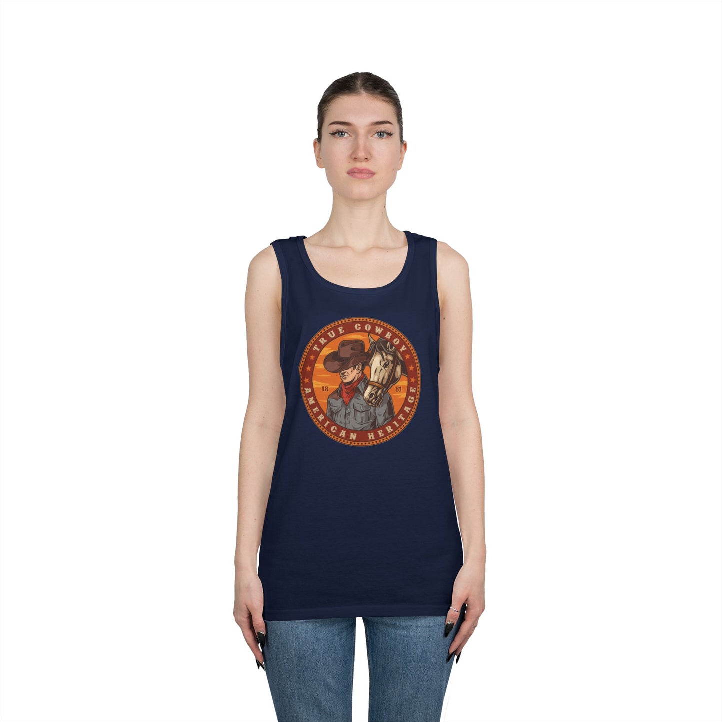 Unisex Heavy Cotton Tank Top - True Cowboy - American Heritage