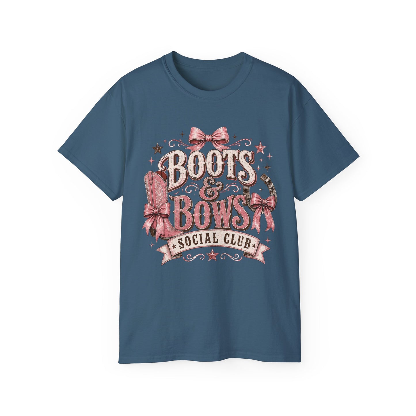 T-Shirt - Cowgirl boots and bows badge