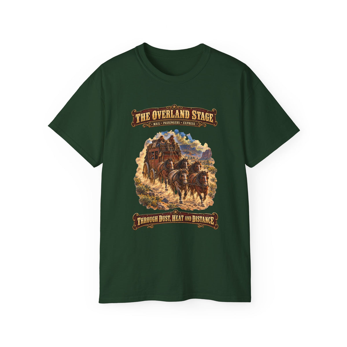 Unisex Ultra Cotton Tee - Overland Stage - Dusty Trails - 3D - Enhanced