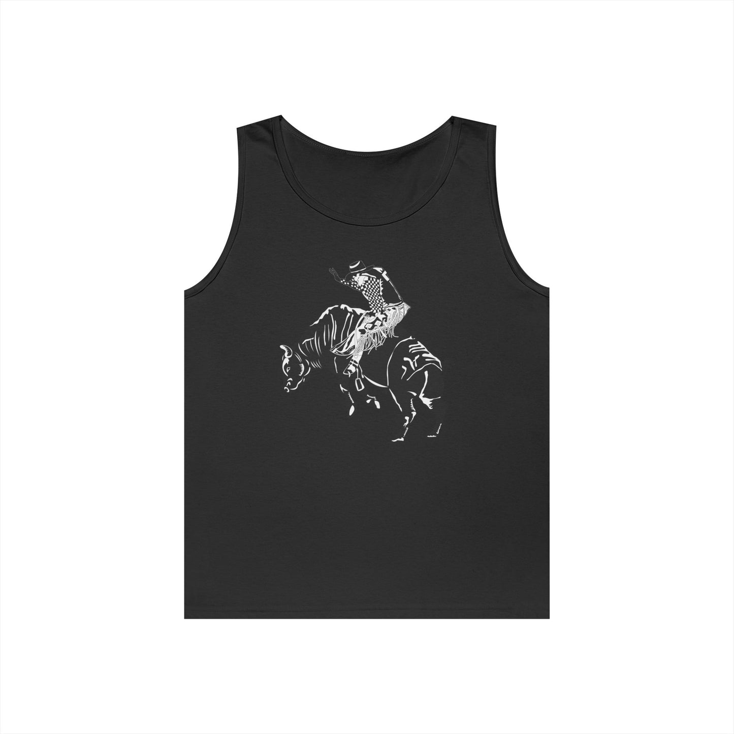 Unisex Heavy Cotton Tank Top - Cowboy - Bull Rider - BW