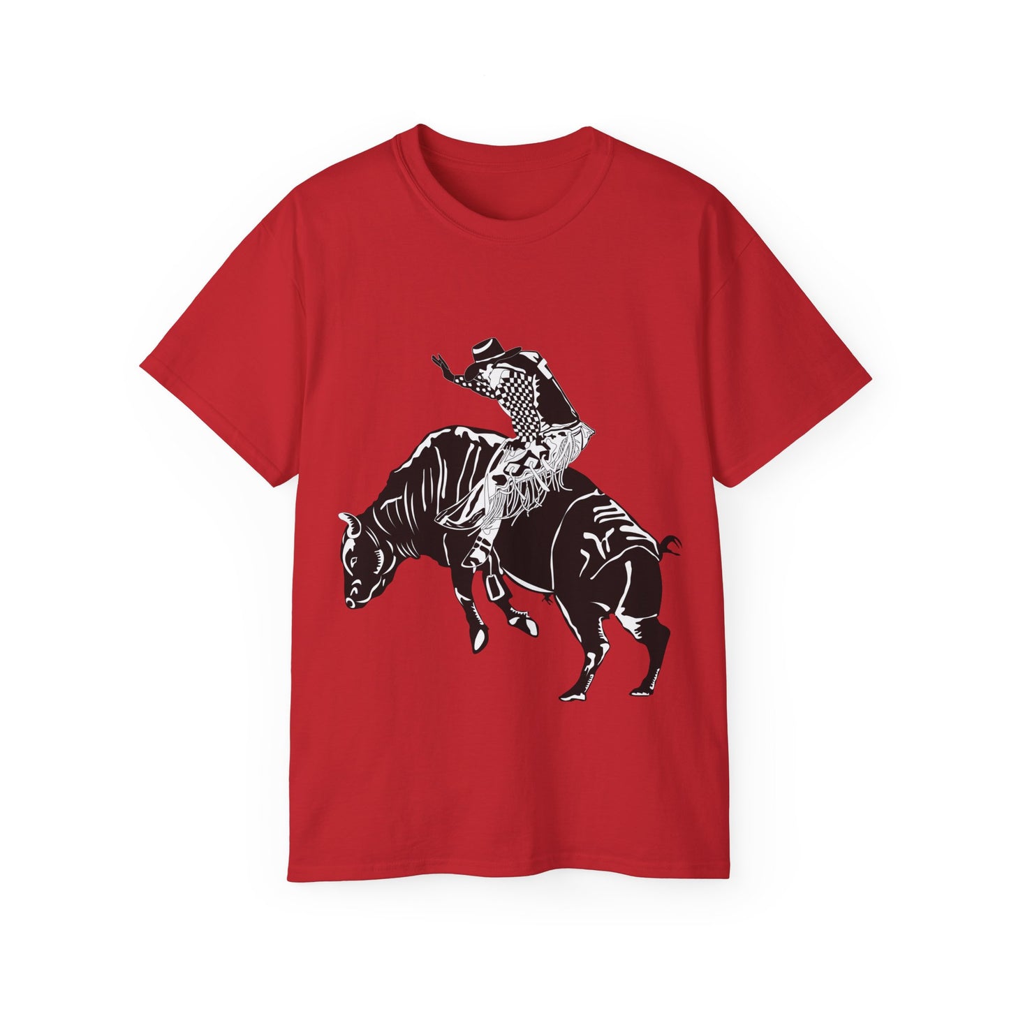 Unisex Ultra Cotton Tee - Cowboy - Bull Rider - BW