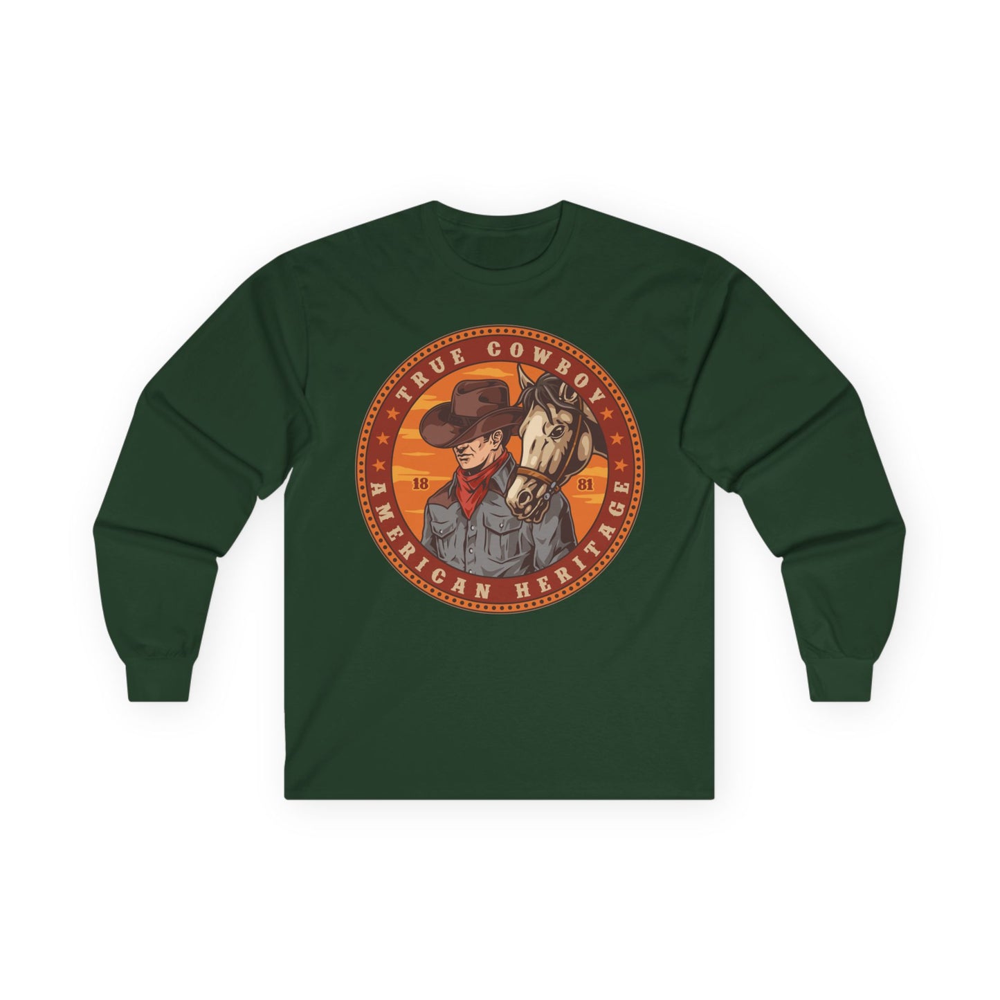 Unisex Ultra Cotton Long Sleeve Tee - True Cowboy - American Heritage