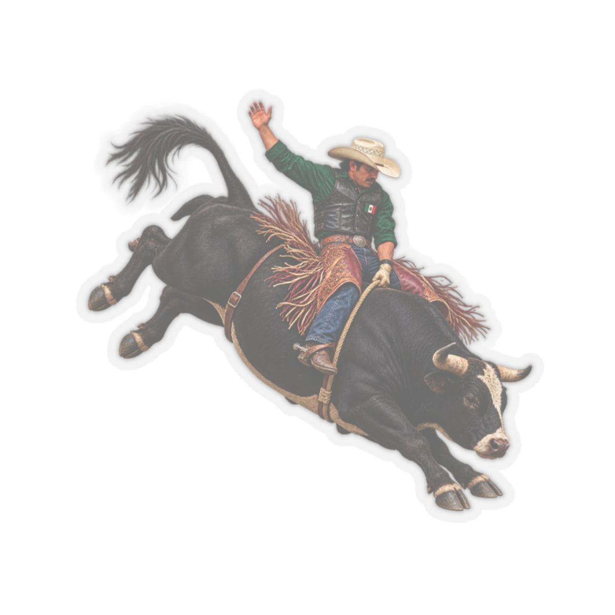 Kiss-Cut Stickers - Cowboys - Bull Rider - Latino - without Text - 3D Transparent