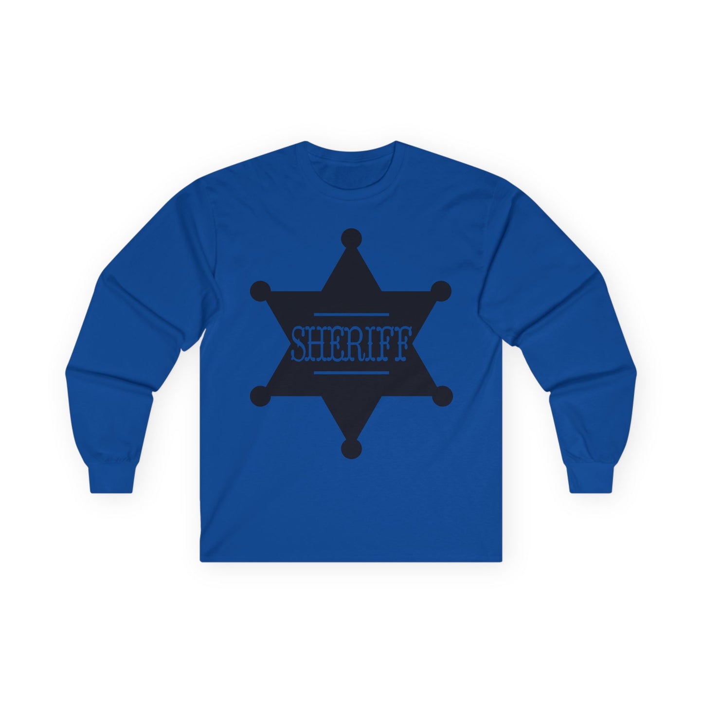 Unisex Ultra Cotton Long Sleeve Tee - Sheriff Badge w Txt Sheriff X 300