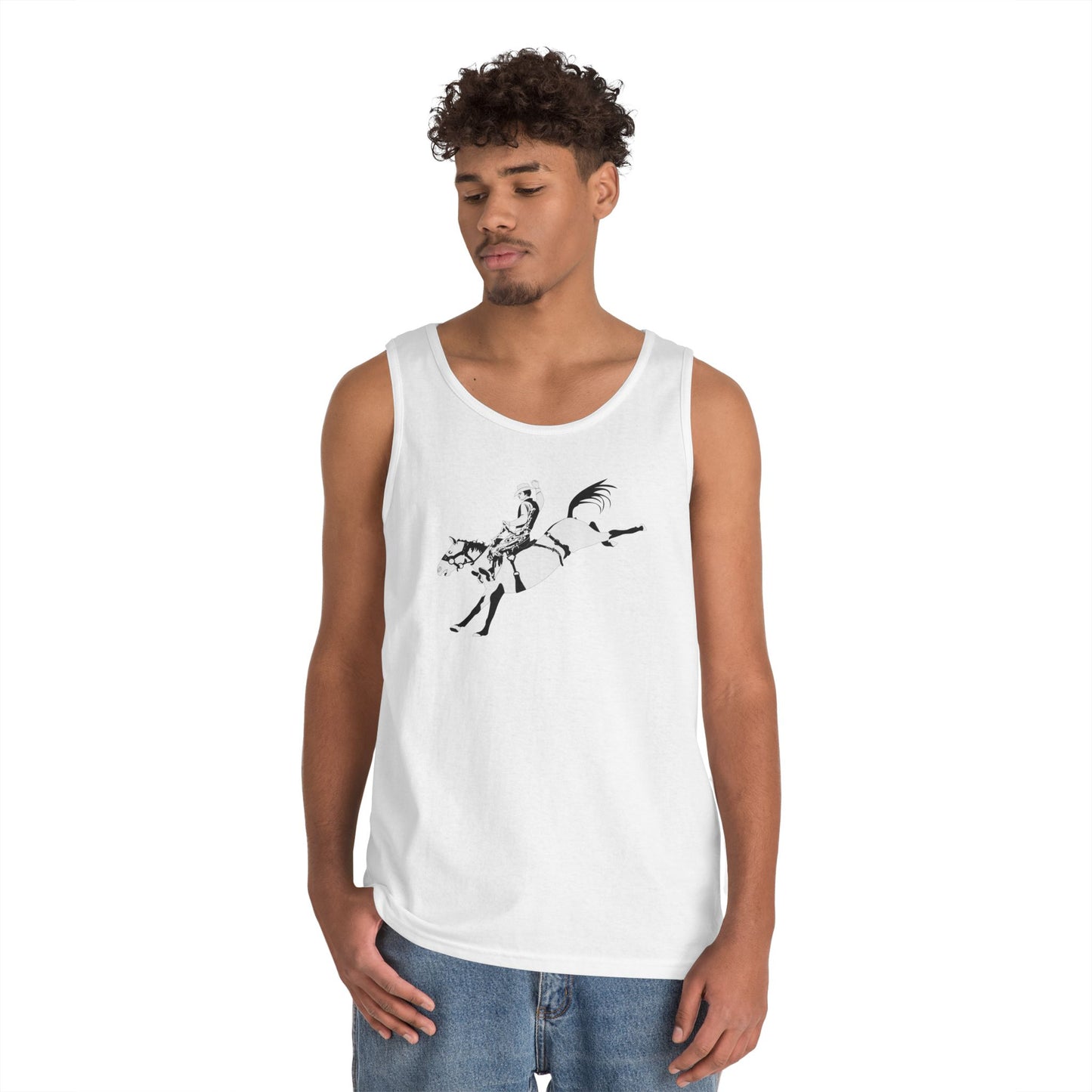 Unisex Heavy Cotton Tank Top - Cowboy - Bronco Buster - BW