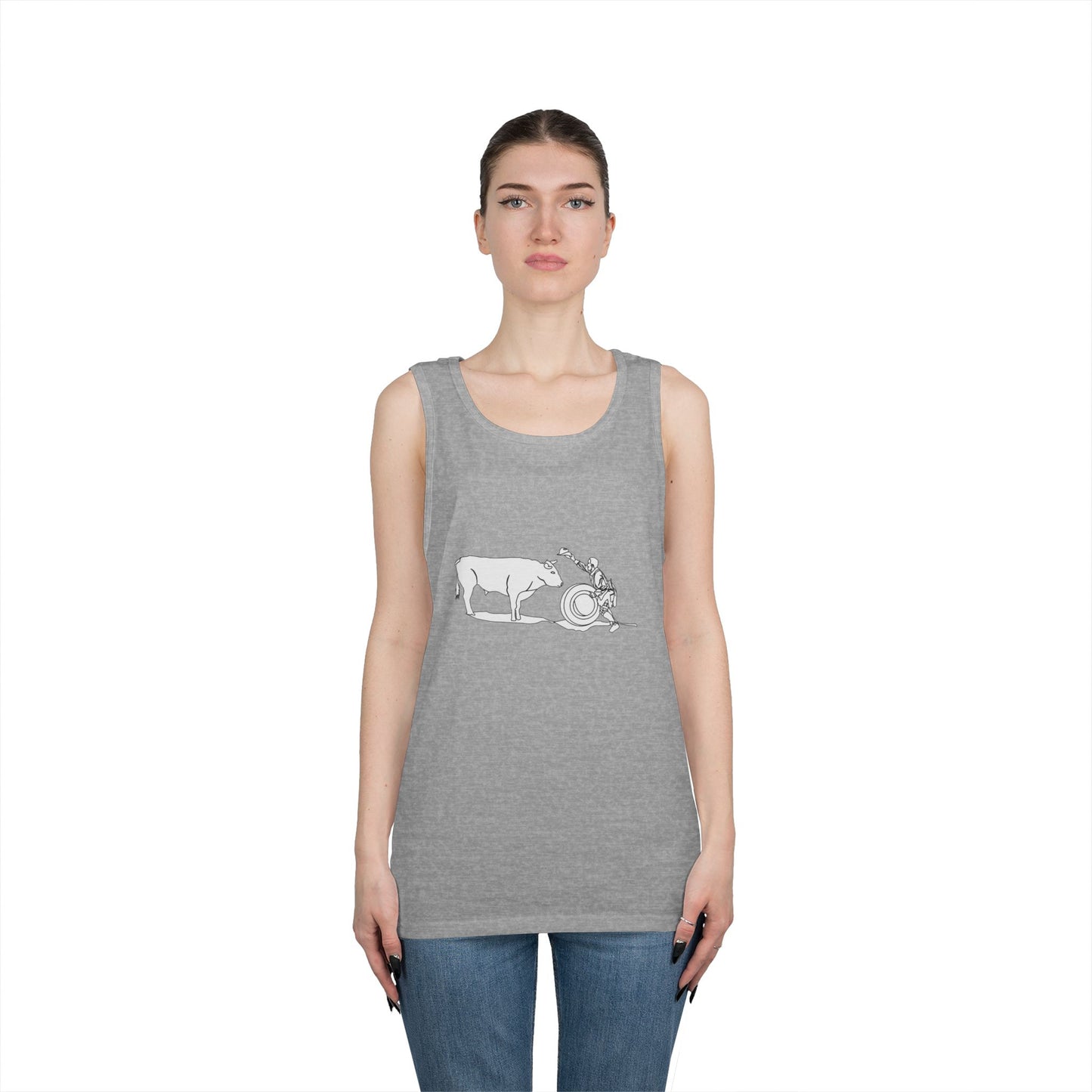 Unisex Heavy Cotton Tank Top - Clown and Bull - LA