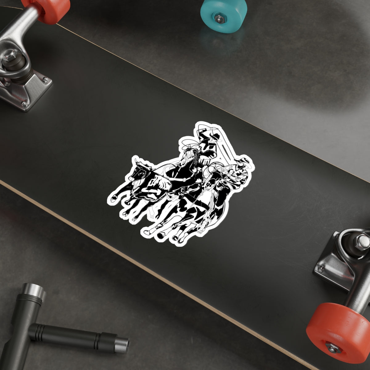 Die-cut stickers - California Rodeo - Salinas Team Roping - BW