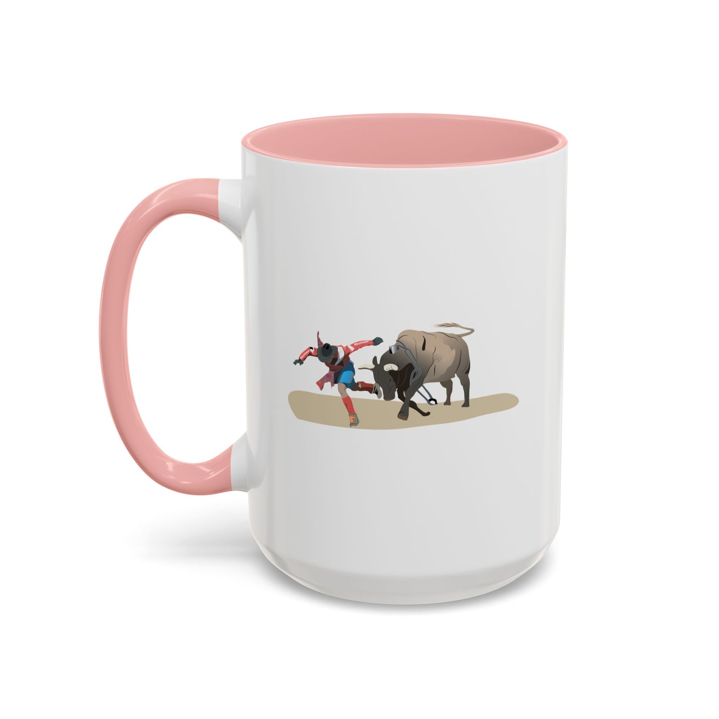 Accent Coffee Mug (11, 15oz) - Rodeo - Bull and Clown