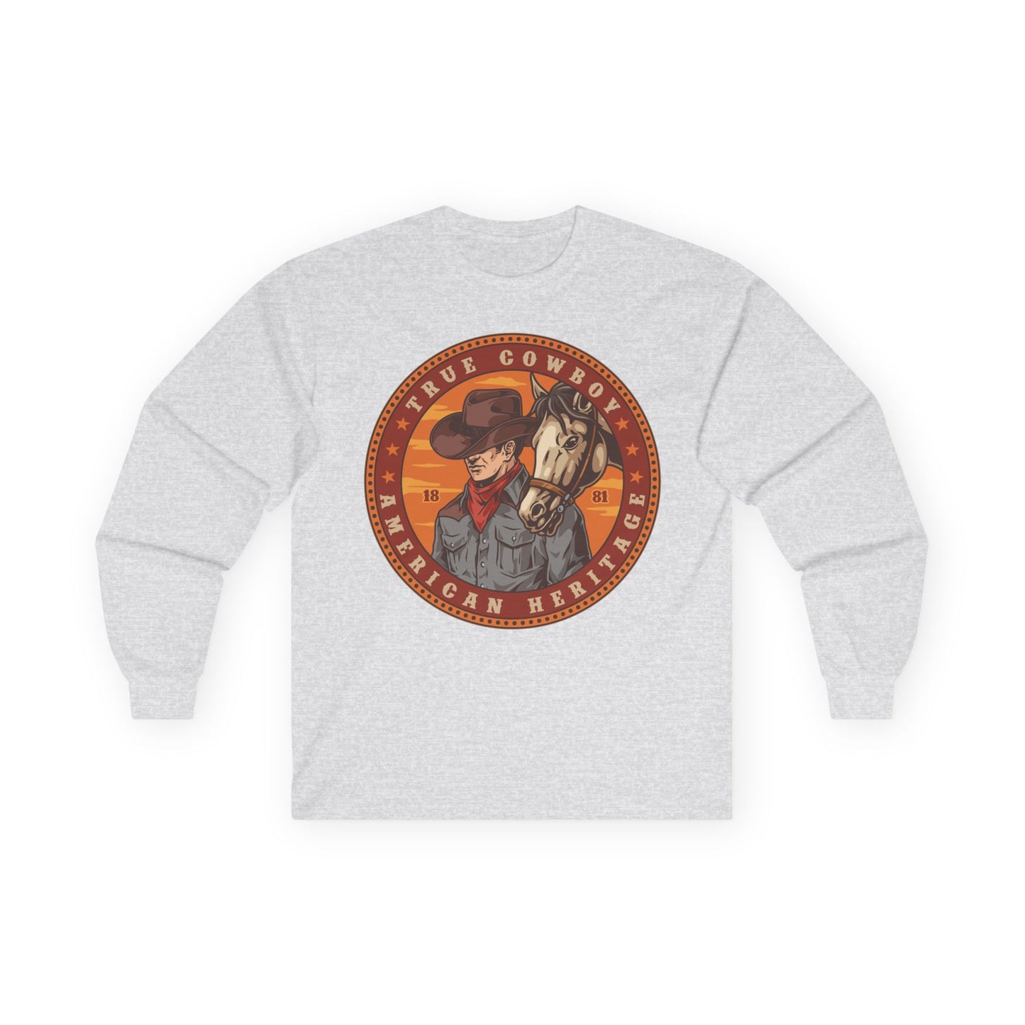 Unisex Ultra Cotton Long Sleeve Tee - True Cowboy - American Heritage