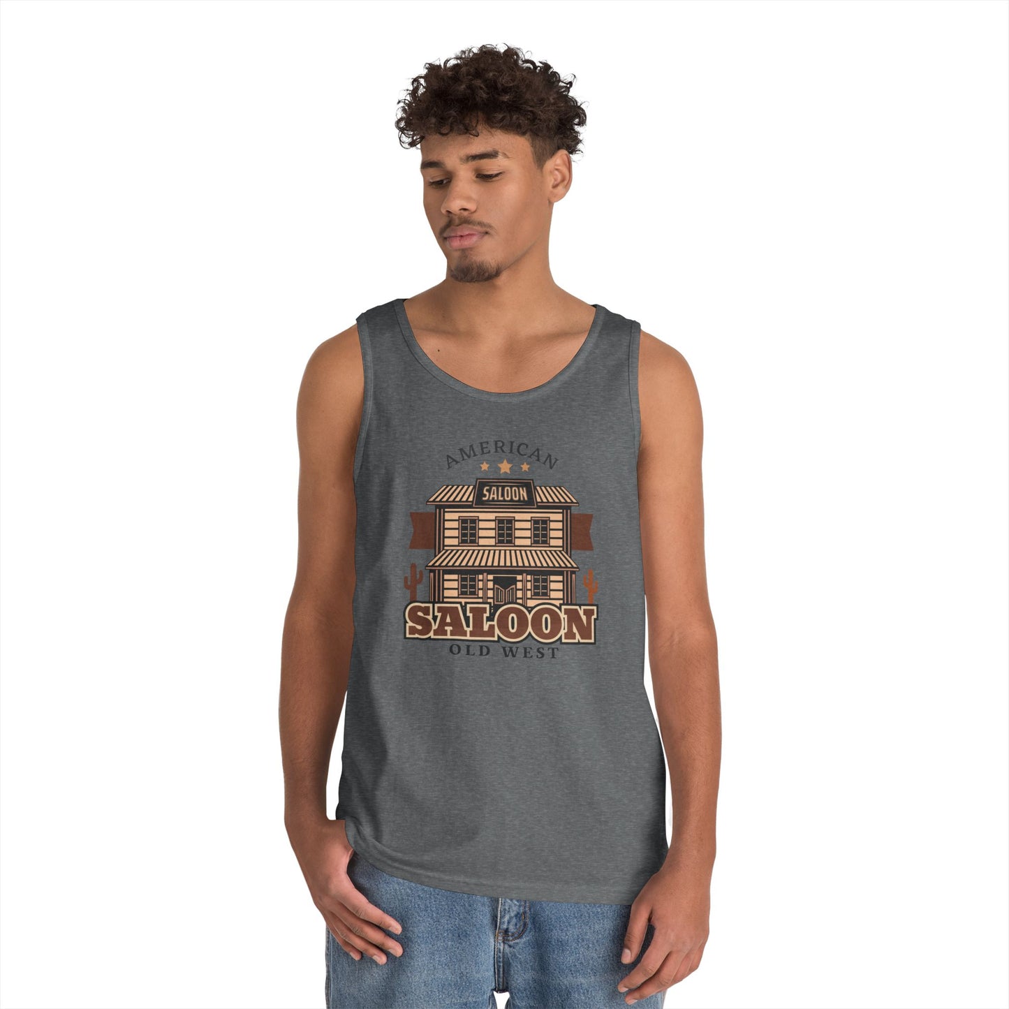 Unisex Heavy Cotton Tank Top - American Cowboy - Saloon - Wild West