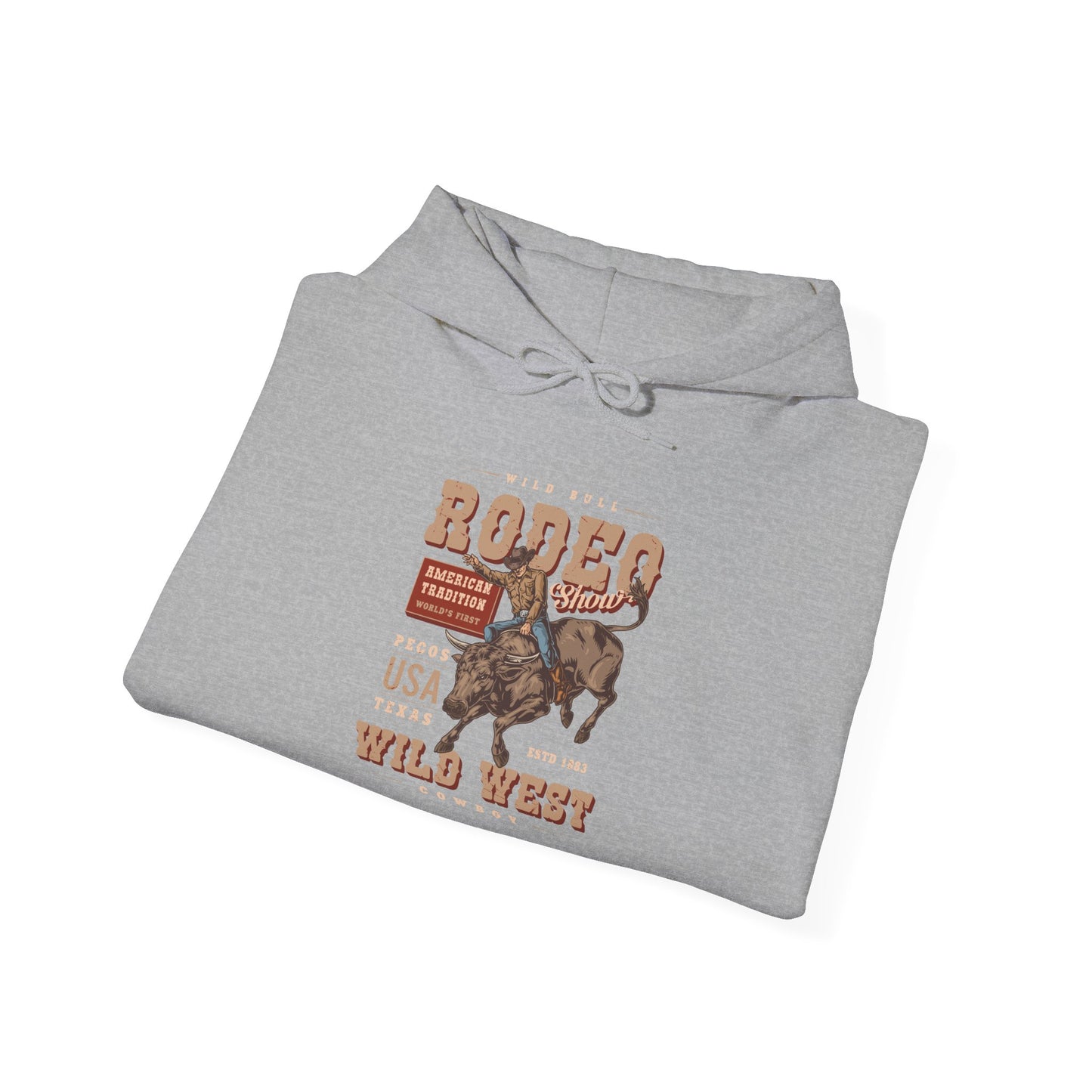Unisex Hoodie - American Tradition Wild Bull Rodeo Show - Wild West Cowboy, Texas