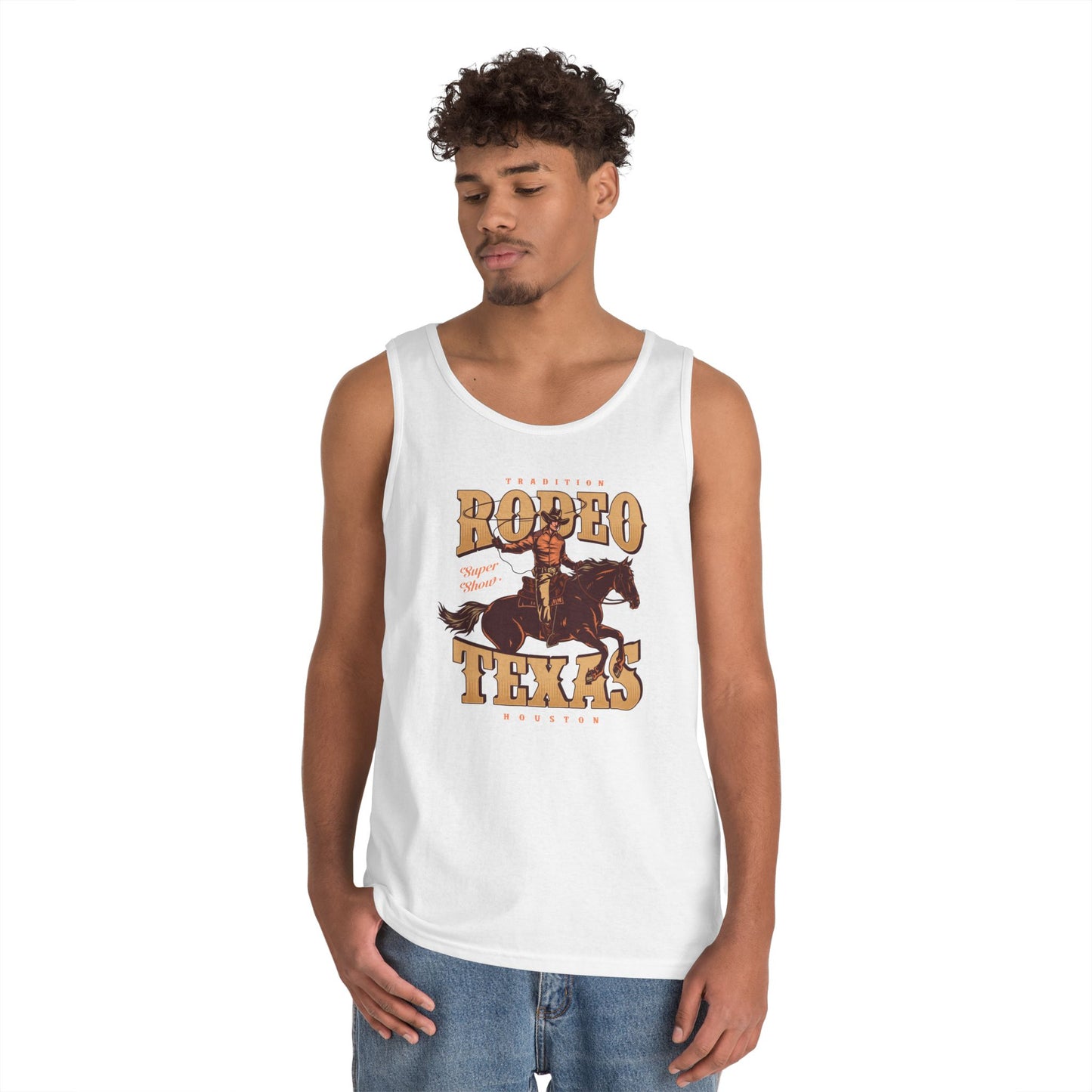 Unisex Heavy Cotton Tank Top - Tradition Rodeo Super Show - Houston, Texas
