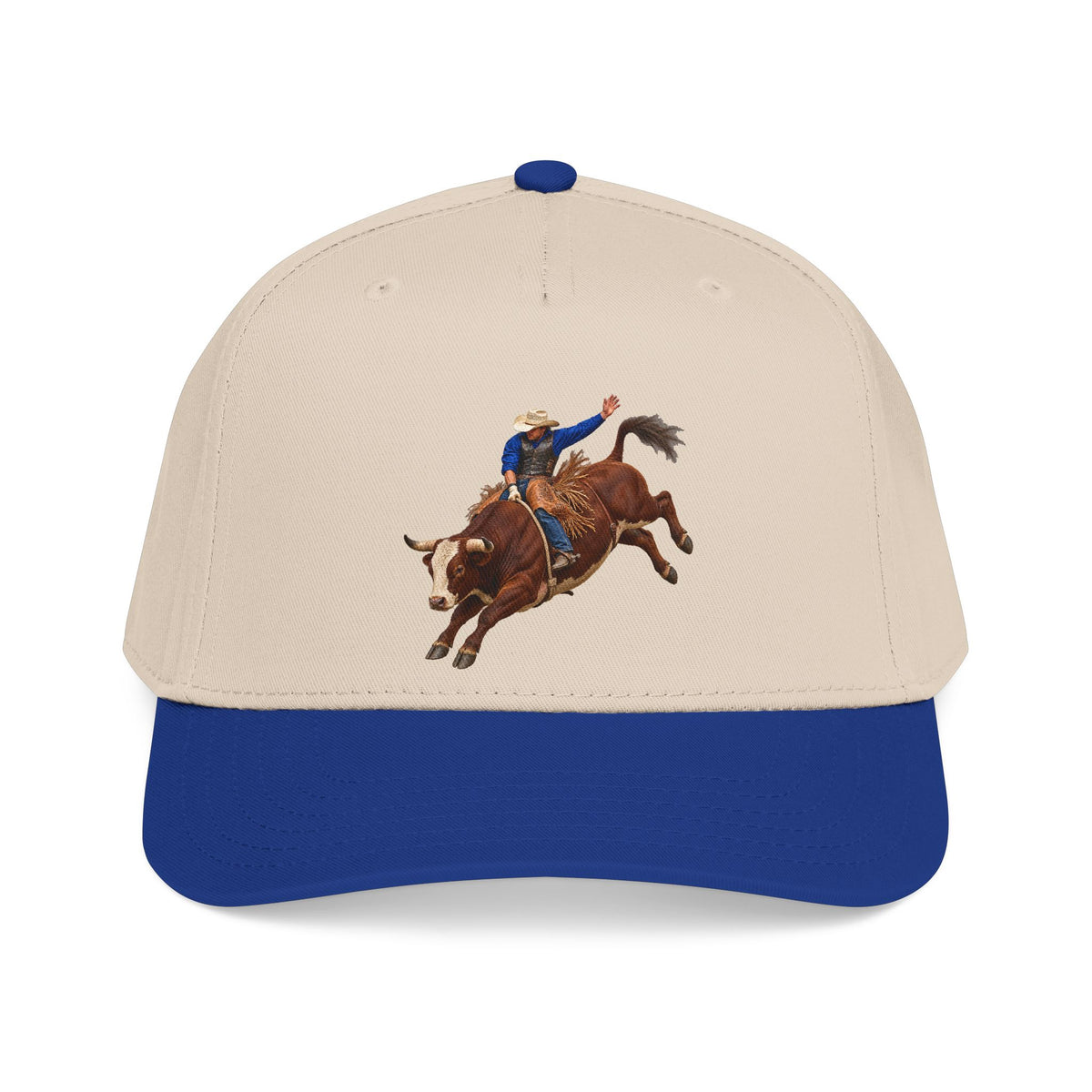Mid Profile Baseball Cap — Cowboys - Bull Rider - Mid Ride - without Text - 3D Transparent