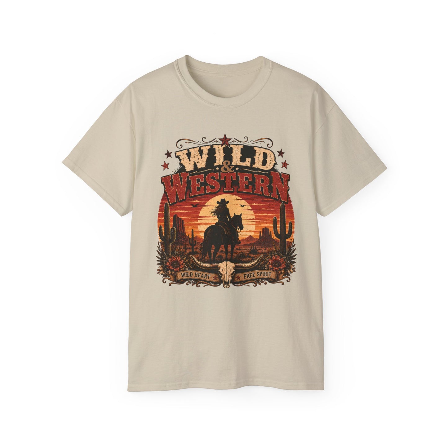 T-Shirt - Wild Western sunset ride