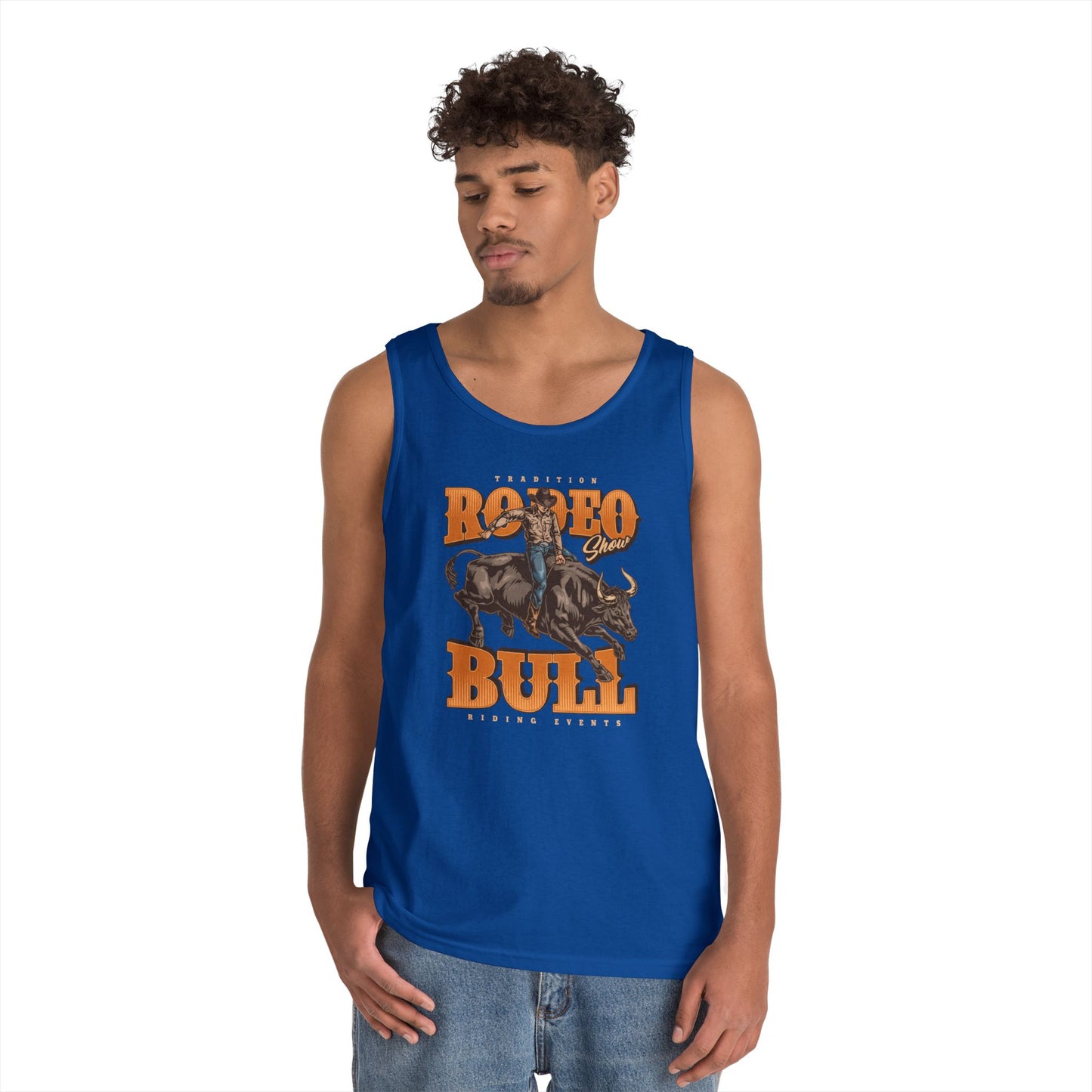 Unisex Heavy Cotton Tank Top - Tradition Rodeo Show - Bull Riding Events
