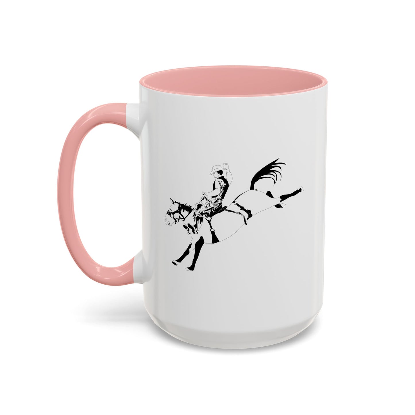 Accent Coffee Mug (11, 15oz) - Cowboy - Bronco Buster - BW