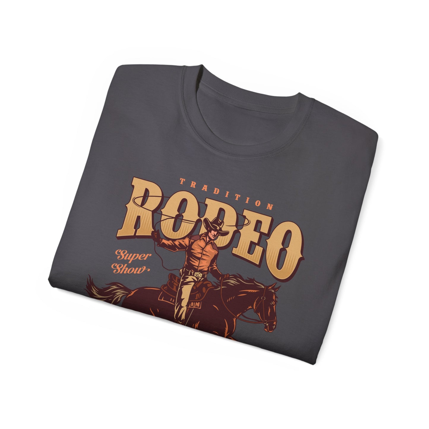 Western Rodeo Cowboy Tee - Fun Casual Shirt for Rodeo Fans, Gift for Country Lovers, Festival Outfit, Everyday Wear, Rodeo Apparel - Tradition Rodeo Super Show - Houston, Texas