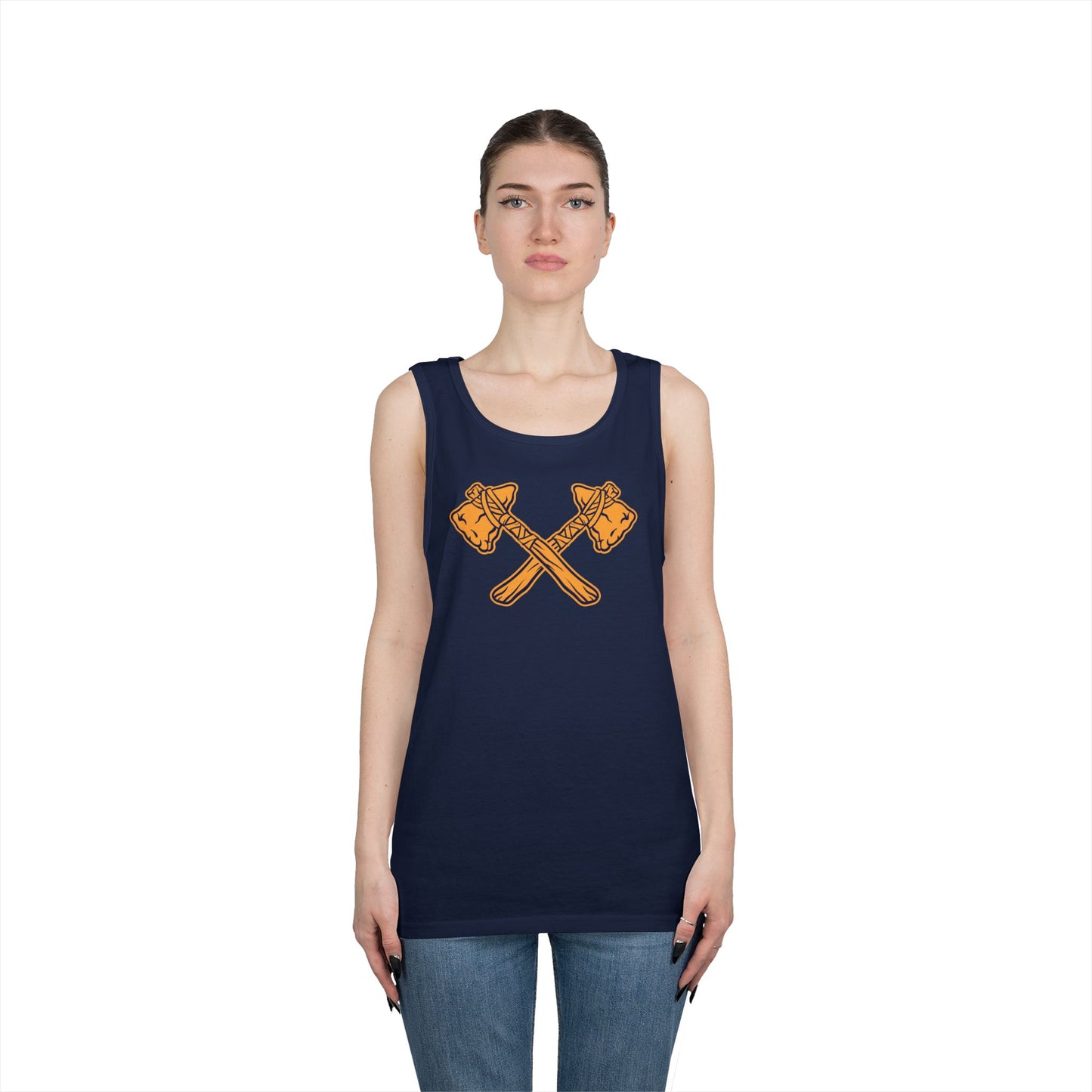 Unisex Heavy Cotton Tank Top - Crossed Tomahawks