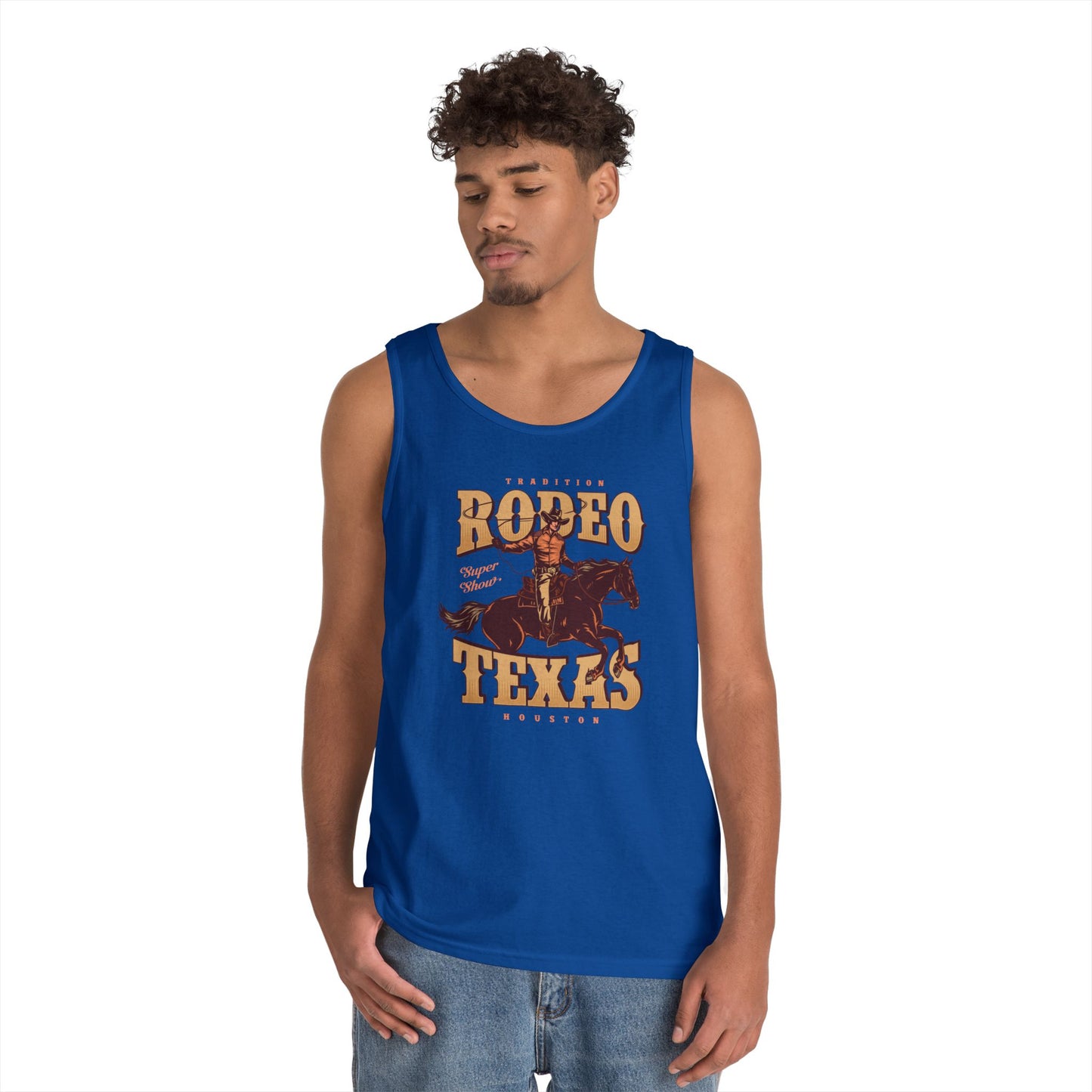 Unisex Heavy Cotton Tank Top - Tradition Rodeo Super Show - Houston, Texas
