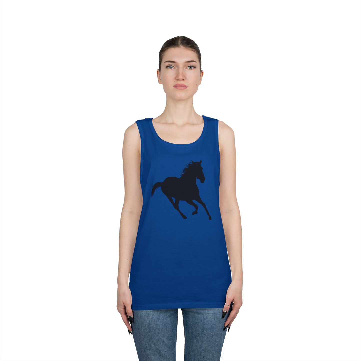 Unisex Heavy Cotton Tank Top - Wild Horse - Running Leaning Left X 300