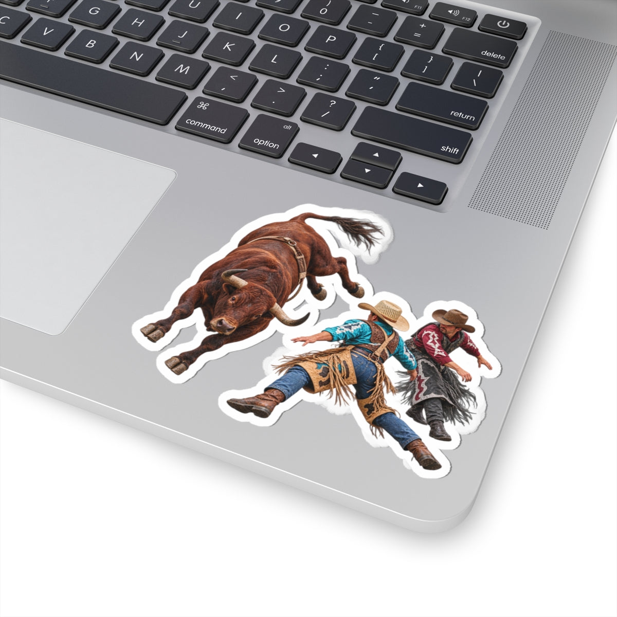 Kiss-Cut Stickers - Cowboys - Clowns and Brown Bull - without Text - 3D Transparent