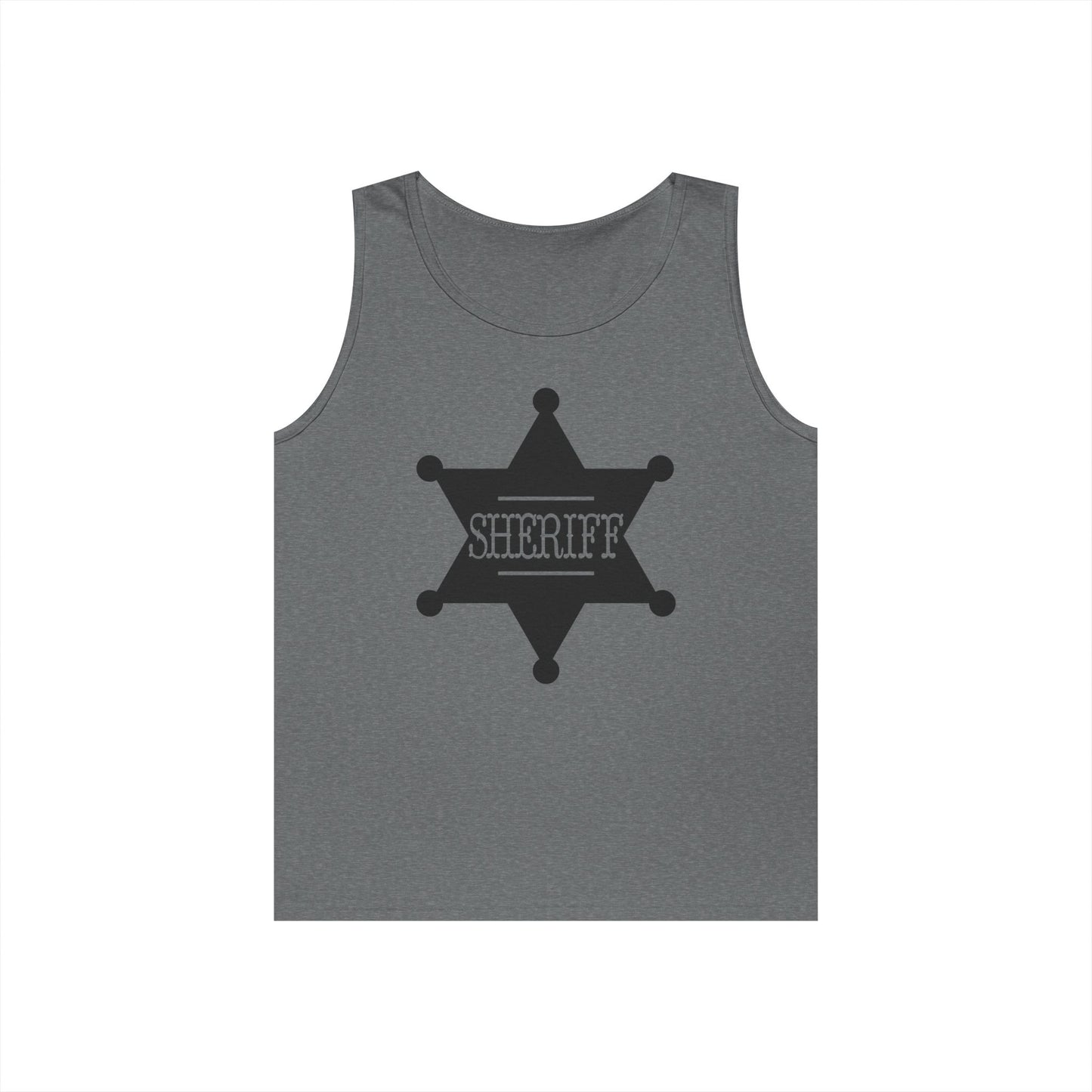Unisex Heavy Cotton Tank Top - Sheriff Badge w Txt Sheriff X 300