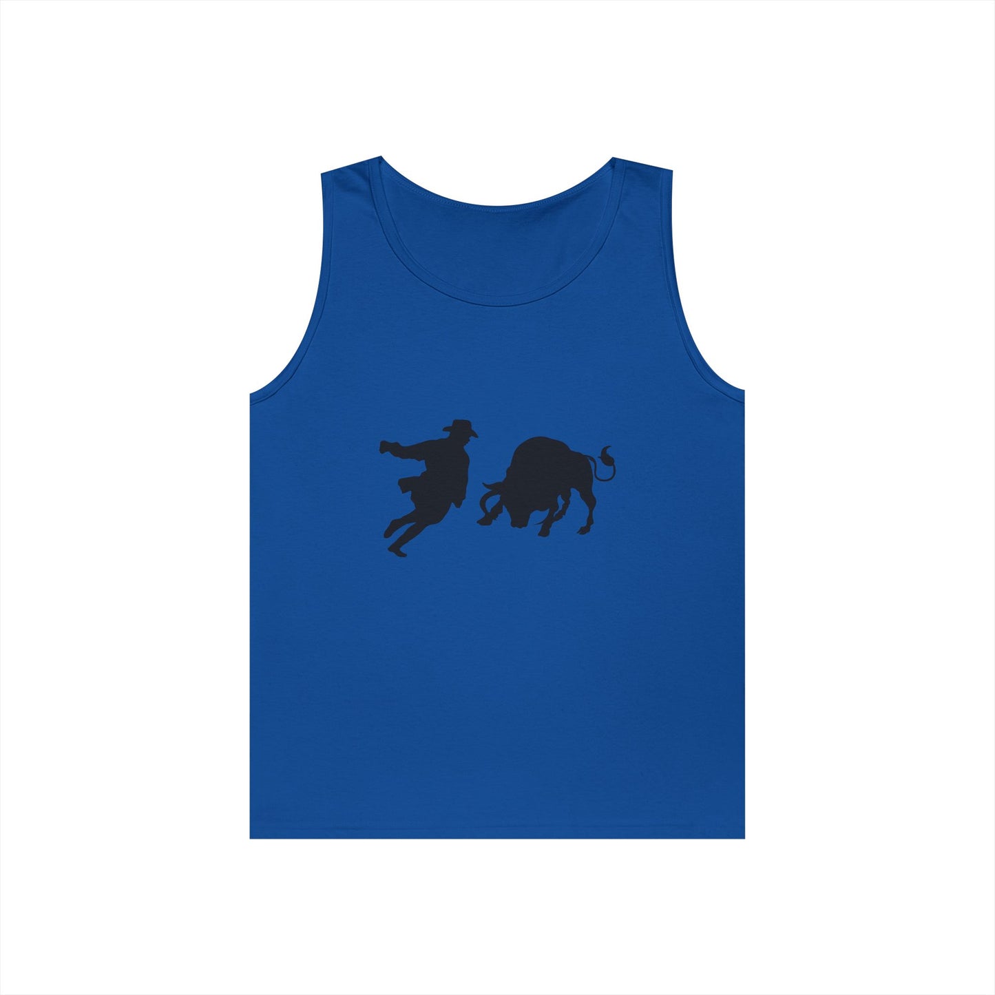 Unisex Heavy Cotton Tank Top - Clown and Bull - Silhouette