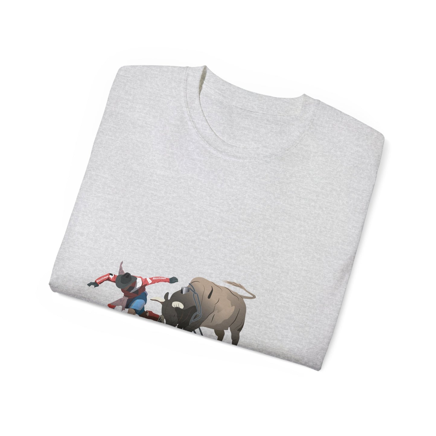 Unisex Ultra Cotton Tee - Rodeo - Bull and Clown
