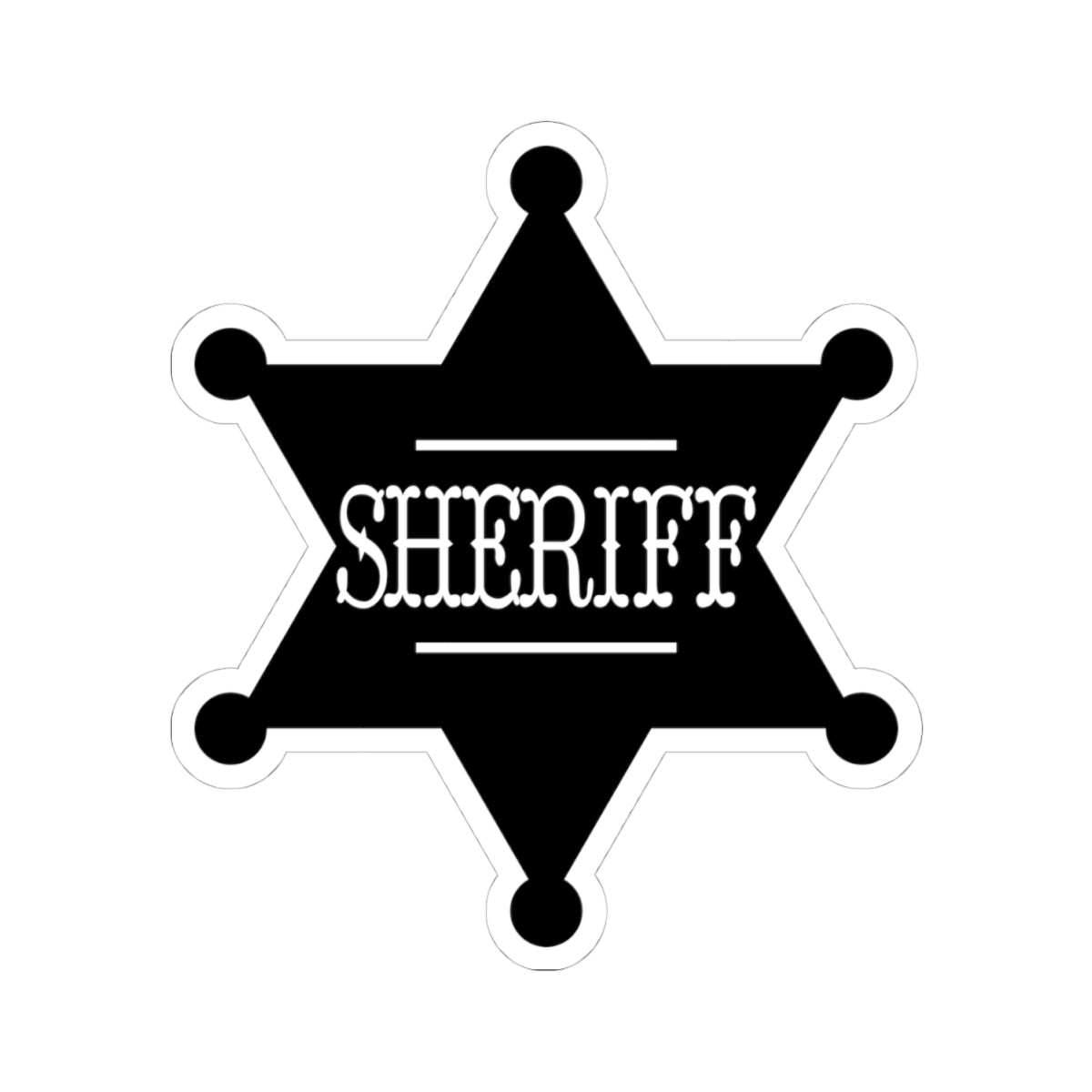 Kiss-Cut Stickers - Sheriff Badge w Txt Sheriff X 300