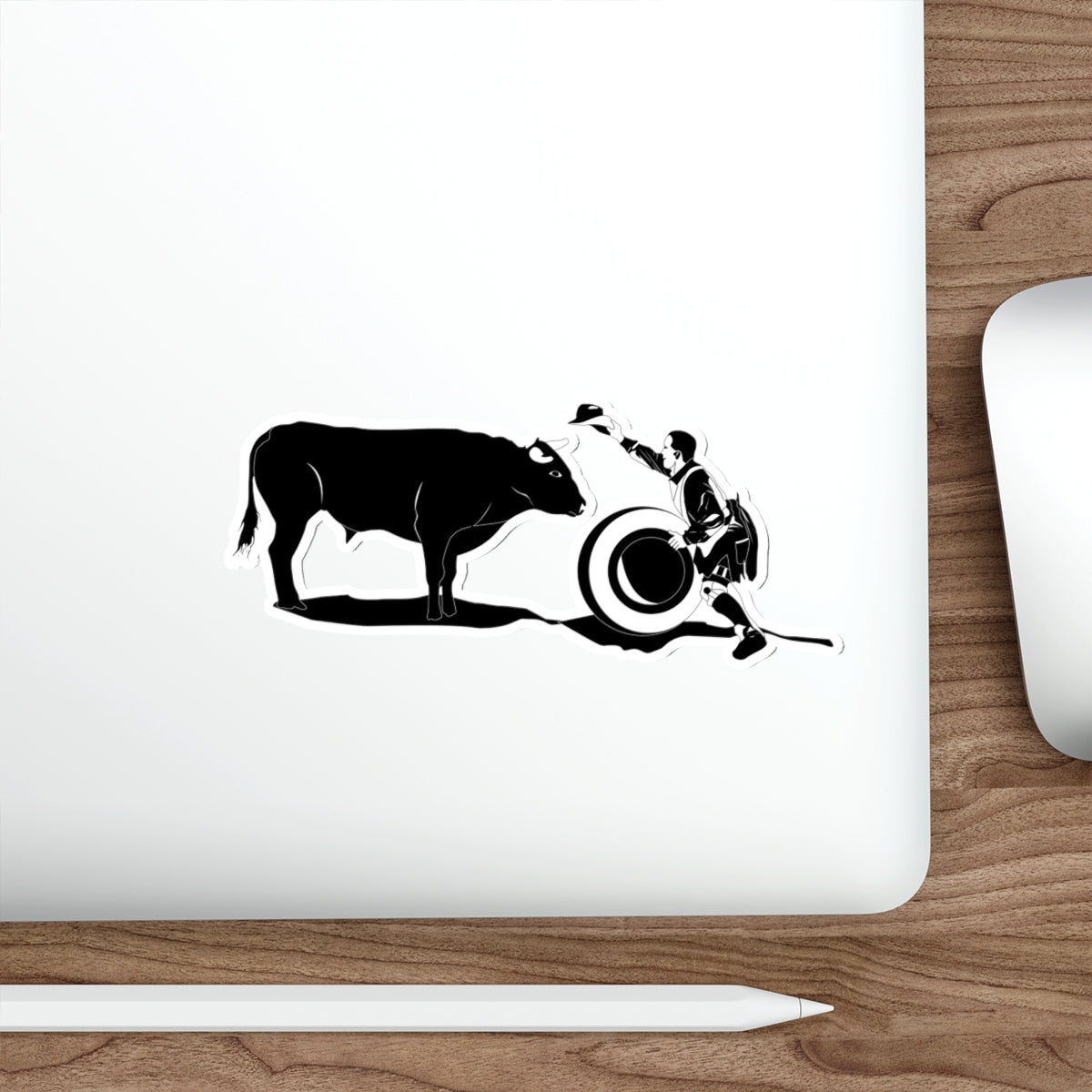 Die-cut stickers - Clown and Bull - BW