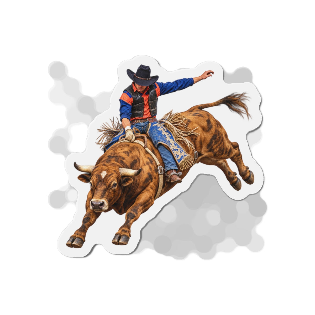 Die-Cut Magnets — Cowboys - Bull Rider - Oblique - without Text - 3D Transparent