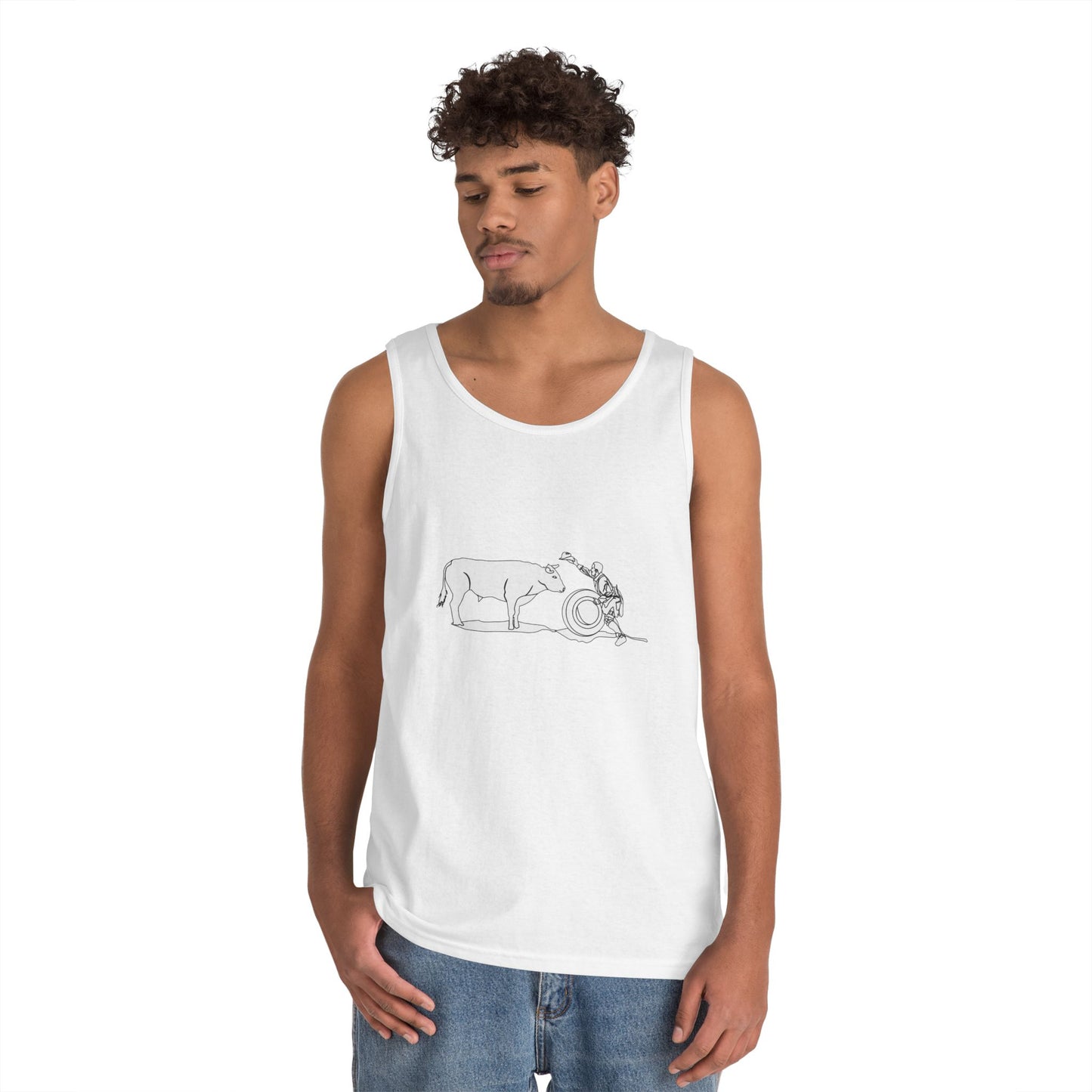 Unisex Heavy Cotton Tank Top - Clown and Bull - LA