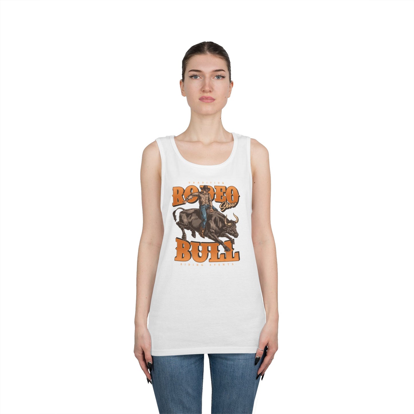 Unisex Heavy Cotton Tank Top - Tradition Rodeo Show - Bull Riding Events