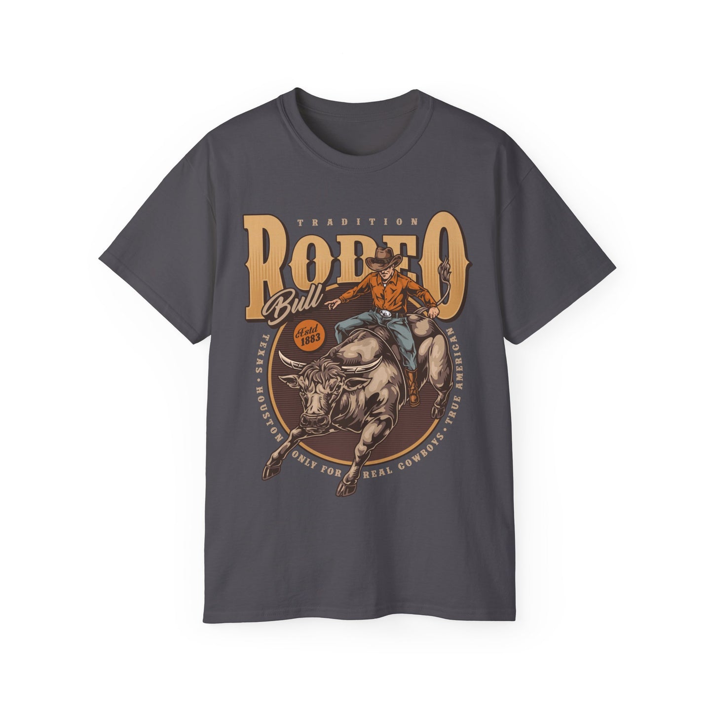 Unisex Ultra Cotton Tee - Tradition Rodeo Bull - Real Cowboys