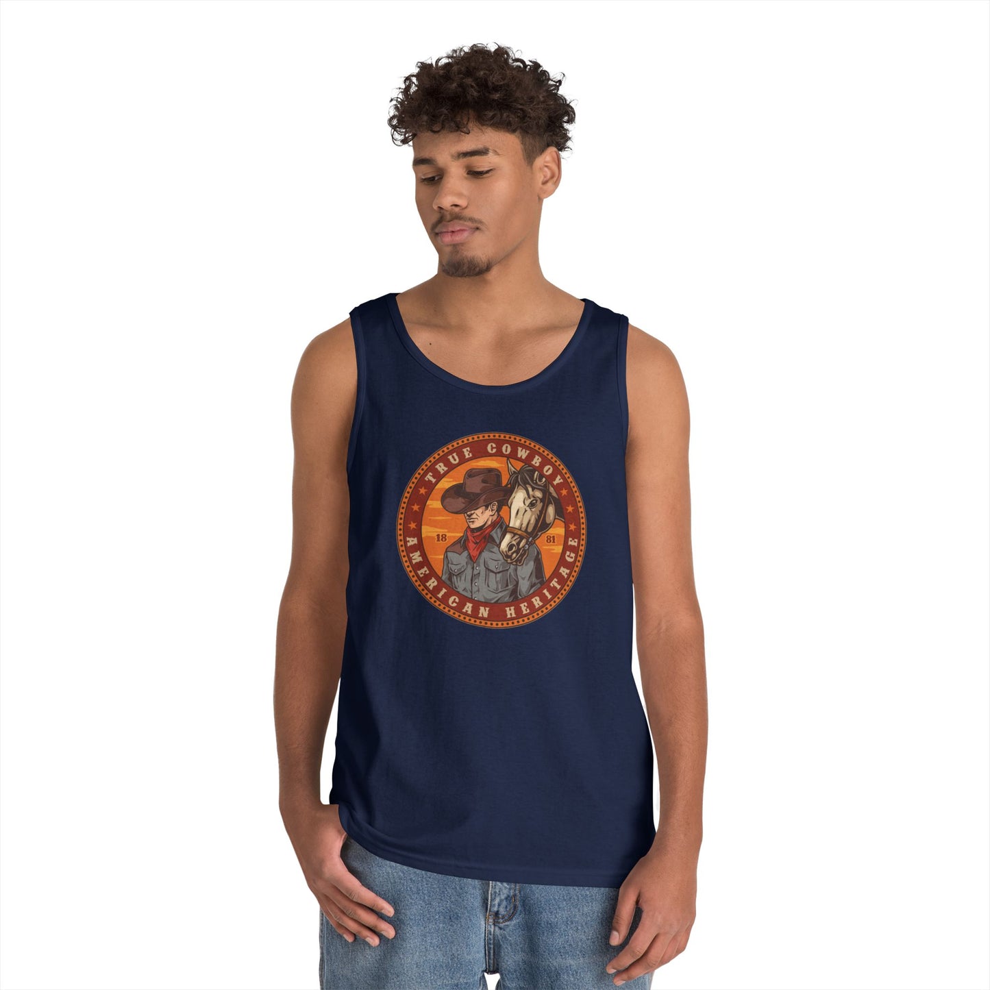 Unisex Heavy Cotton Tank Top - True Cowboy - American Heritage