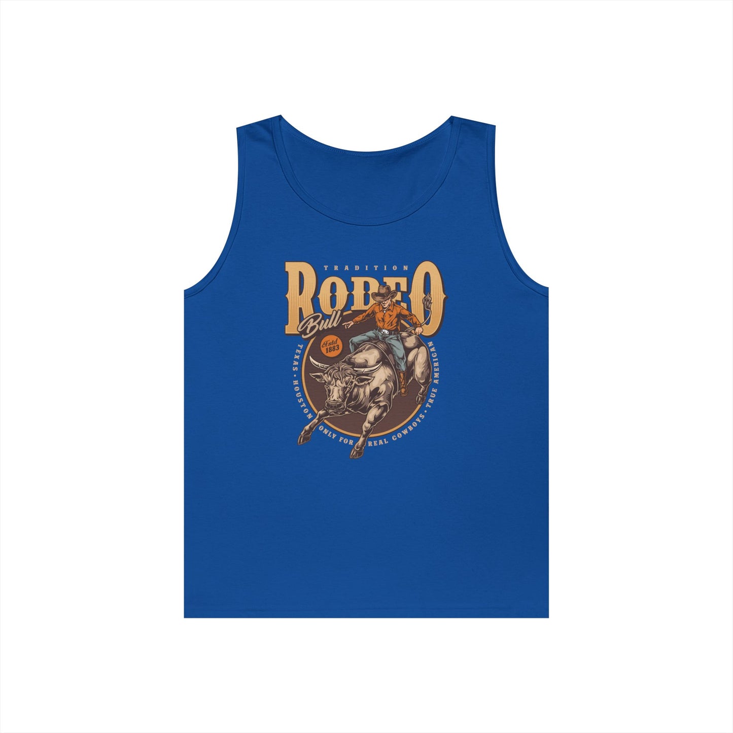 Unisex Heavy Cotton Tank Top - Tradition Rodeo Bull - Real Cowboys