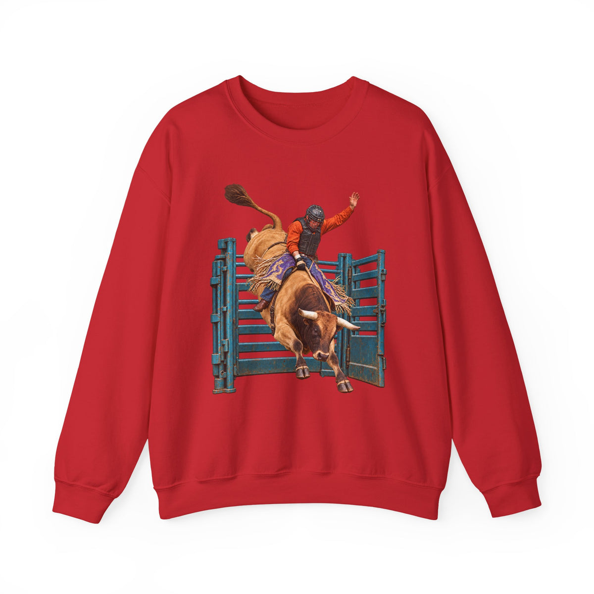 Crewneck Sweatshirt - Cowboys - Bull Rider - Out of the Chute - without Text - 3D Transparent